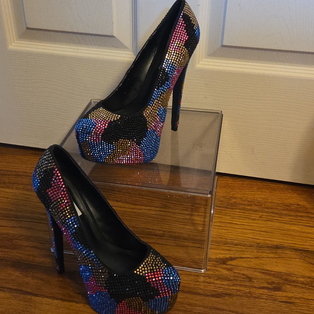 Steve Madden Colorful Jeweled Women's Heels 8.5